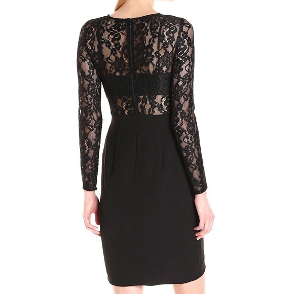 Aidan Mattox Lace Illusion Tulip Dress Cocktail 4 - Picture 2 of 14